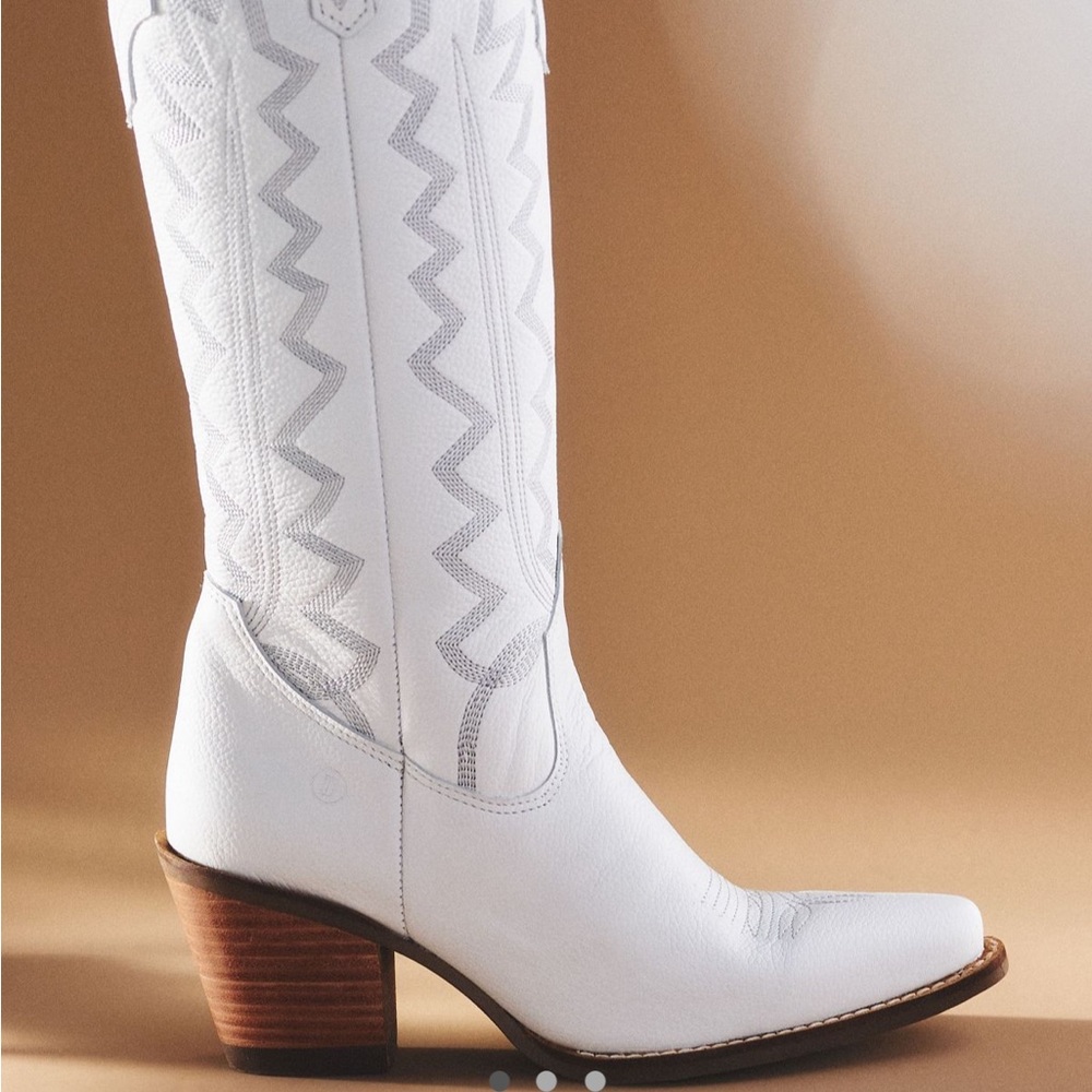 New in Box Dingo 1969 High Cotton Leather Western Cowgirl Boots — White Size 9 - Picture 3 of 16